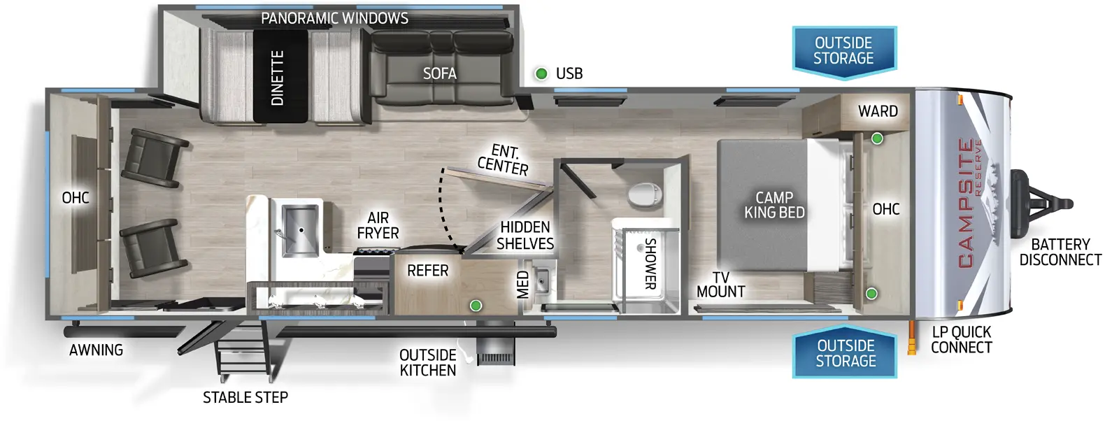Campsite Reserve 26RM Floorplan